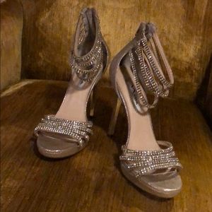 Gold and rhinestone straps stillettos